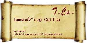 Tomanóczy Csilla névjegykártya