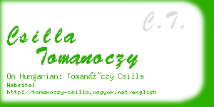csilla tomanoczy business card